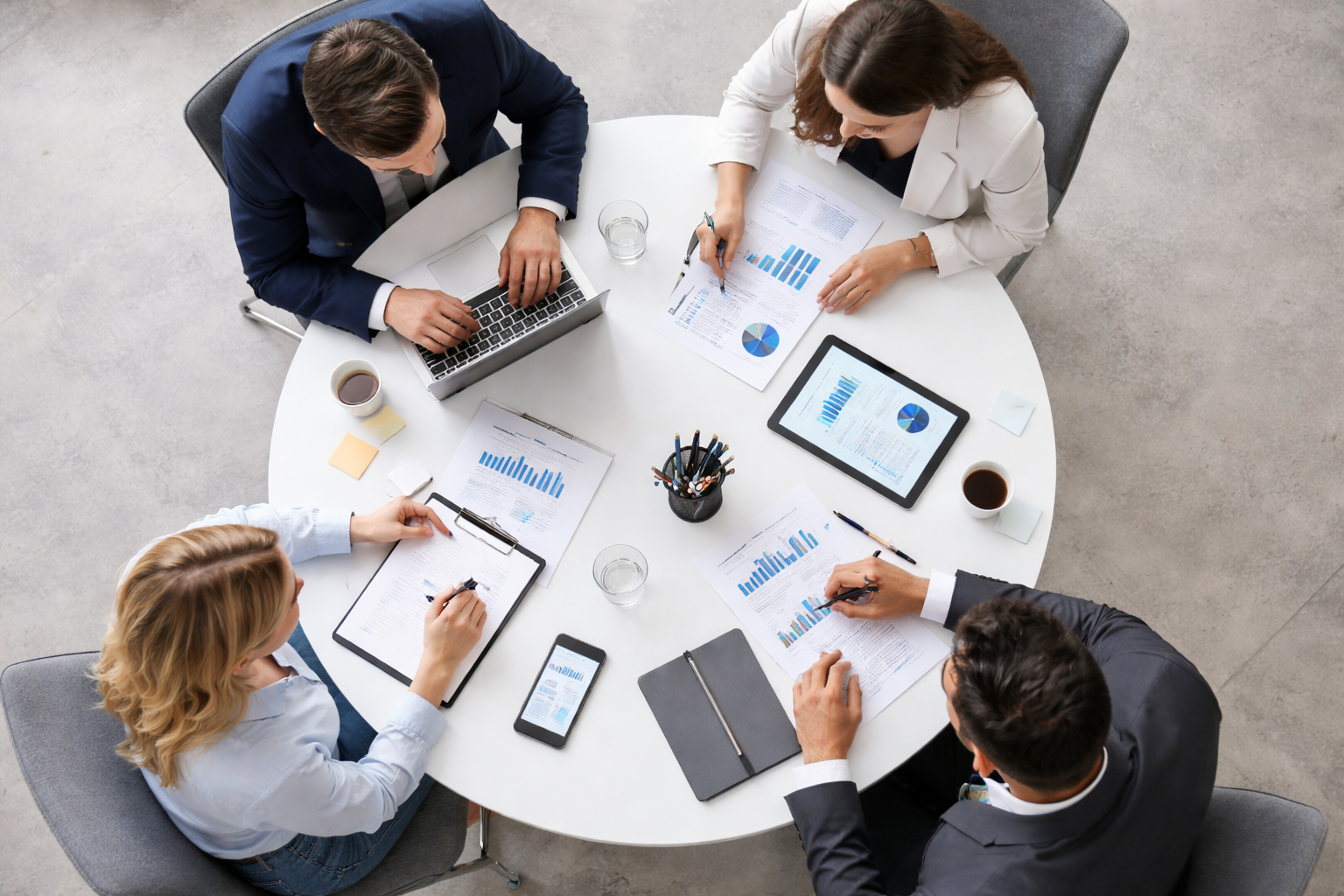 ZIMA consulting team in a strategy meeting