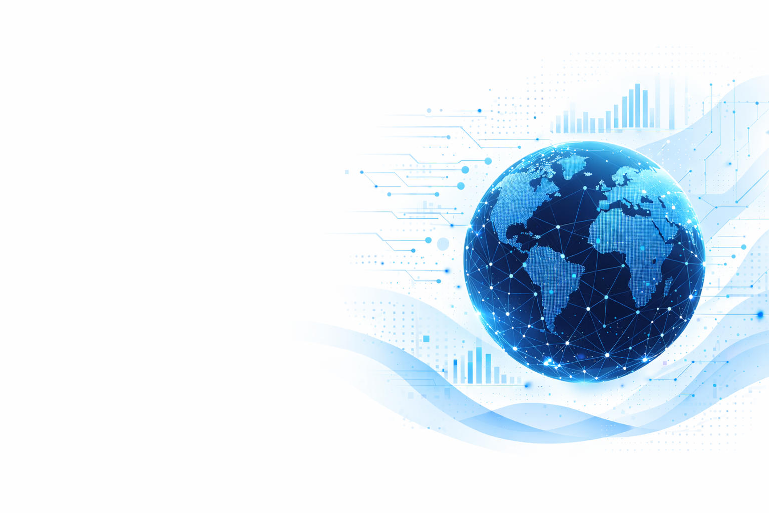 Digital globe and technology network background