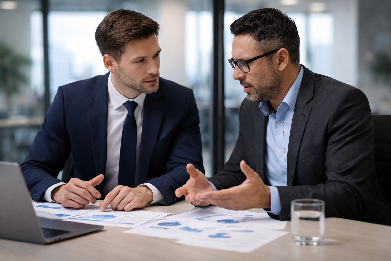 Professionals analysing business growth charts